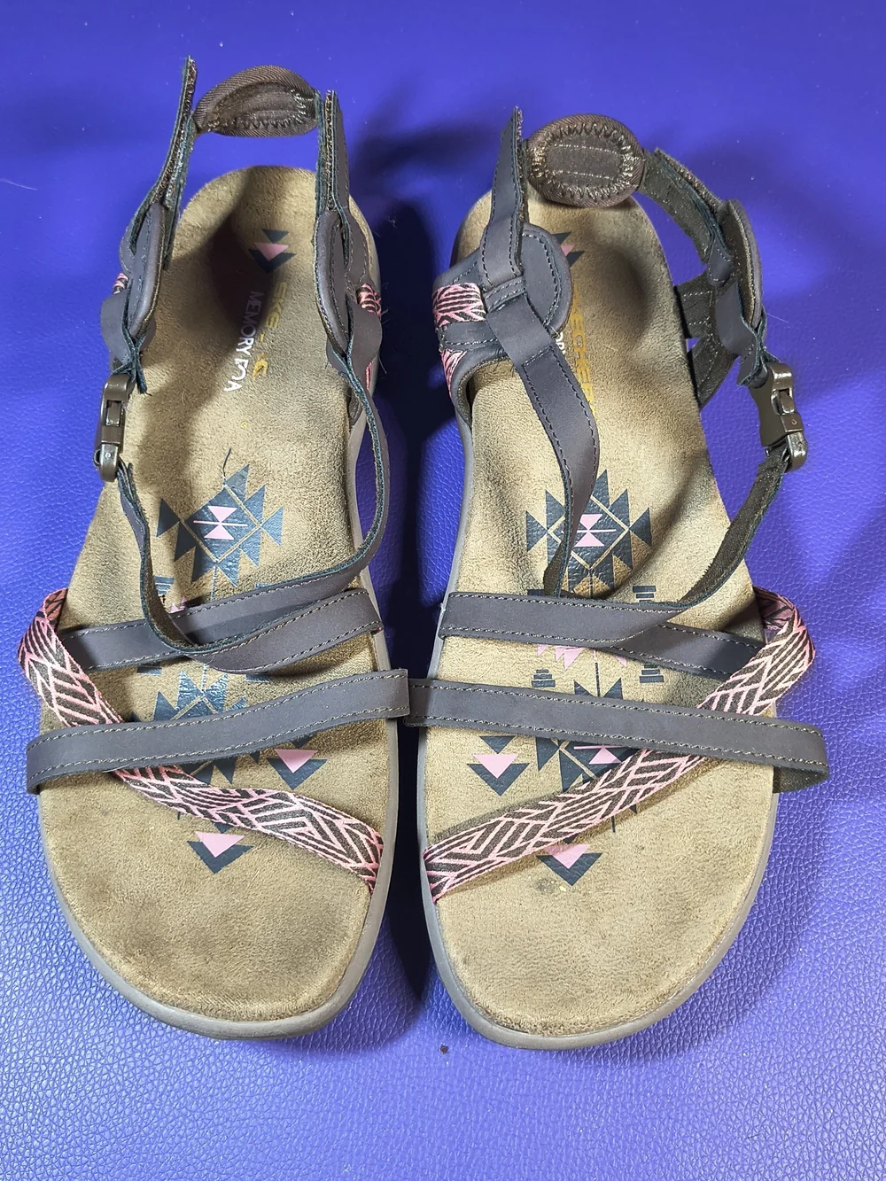 Skechers Reggae Slim Vacay Sandals Women’s 8 brown/pink